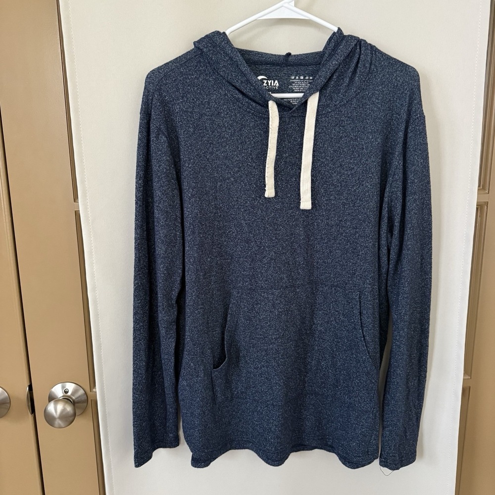 Zyia Womens Medium Blue Lightweight Pullover Hoodie Sweatshirt‎